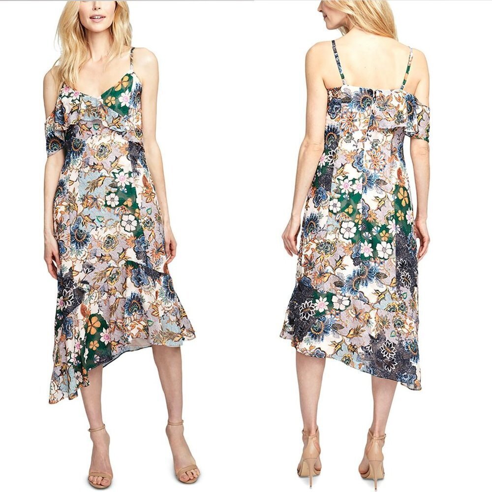 NWT New $129 Rachel Rachel Roy Wonderlust Floral Ruffled Dress Size 10